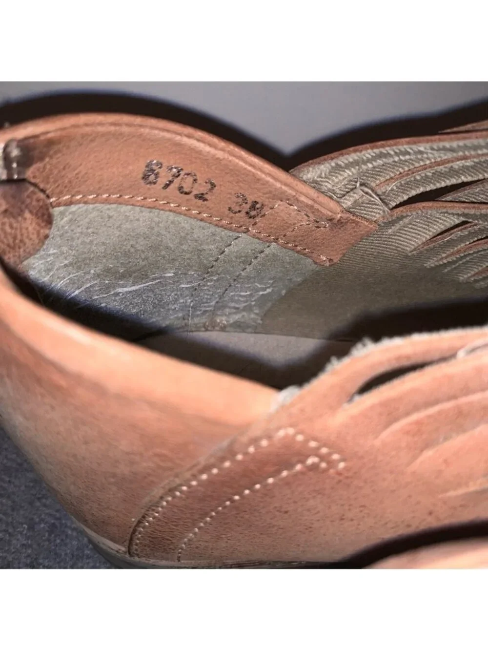 Free People Lost Valley Sliced Leather Booties Tan 38